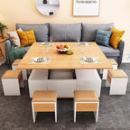 Black-Walnut Convertible Coffee Table with Storage Drawers