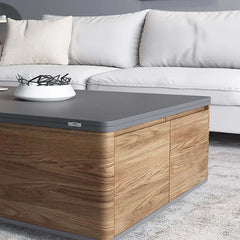 Black-Walnut Convertible Coffee Table with Storage Drawers