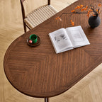 Black Walnut Dining Table with Hand-Matched Inlay and Oval Form