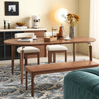Black Walnut Dining Table with Hand-Matched Inlay and Oval Form