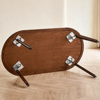 Black Walnut Dining Table with Hand-Matched Inlay and Oval Form