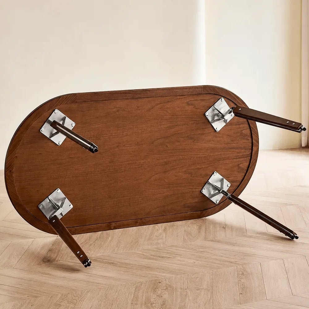 Black Walnut Dining Table with Hand-Matched Inlay and Oval Form