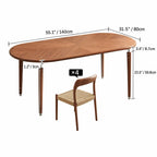 Black Walnut Dining Table with Hand-Matched Inlay and Oval Form