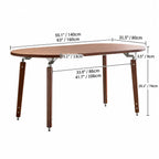 Black Walnut Dining Table with Hand-Matched Inlay and Oval Form Dimensions