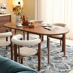 Black Walnut Dining Table with Hand-Matched Inlay and Oval Form Main Product Image