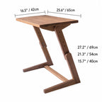 Black Walnut Lift Top Coffee Table, Z-Frame Adjustable Side Table Dimensions