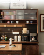 Black Walnut Sideboard With Rotating Desk Feature