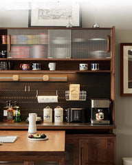 Black Walnut Sideboard With Rotating Desk Feature