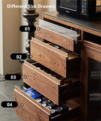 Black Walnut Sideboard With Rotating Desk Feature