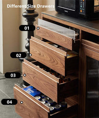 Black Walnut Sideboard With Rotating Desk Feature