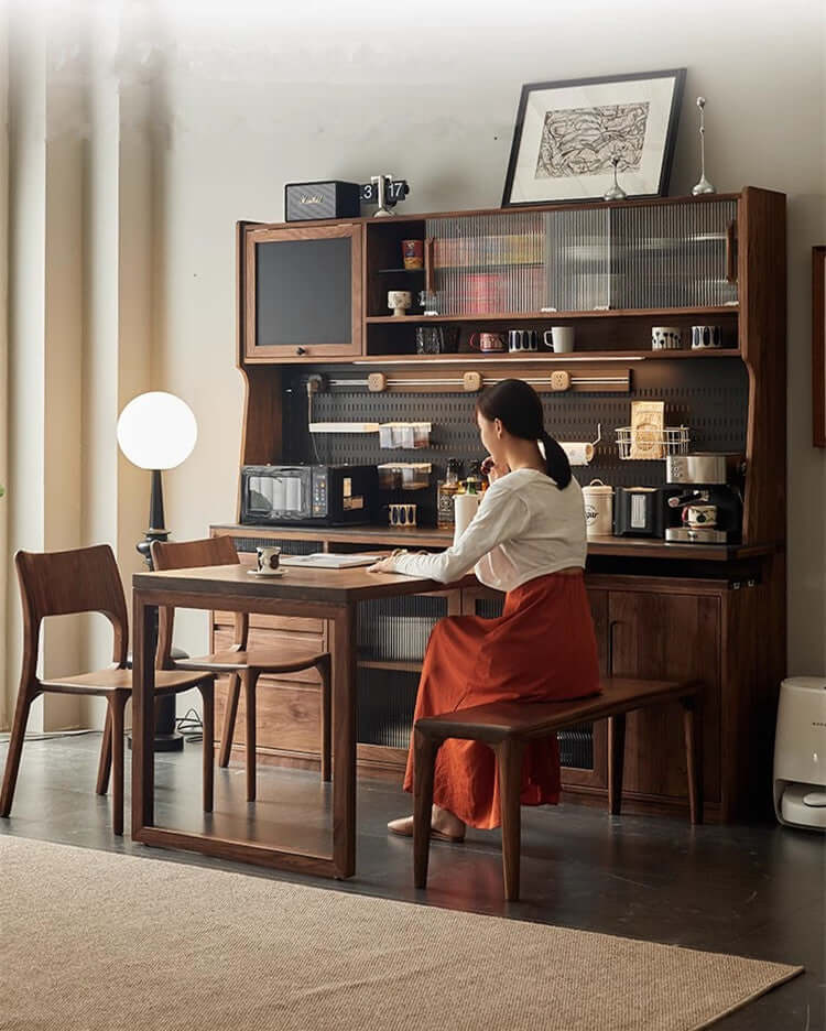 Black Walnut Sideboard With Rotating Desk Feature