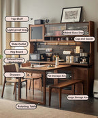 Black Walnut Sideboard With Rotating Desk Feature