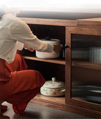 Black Walnut Sideboard With Rotating Desk Feature