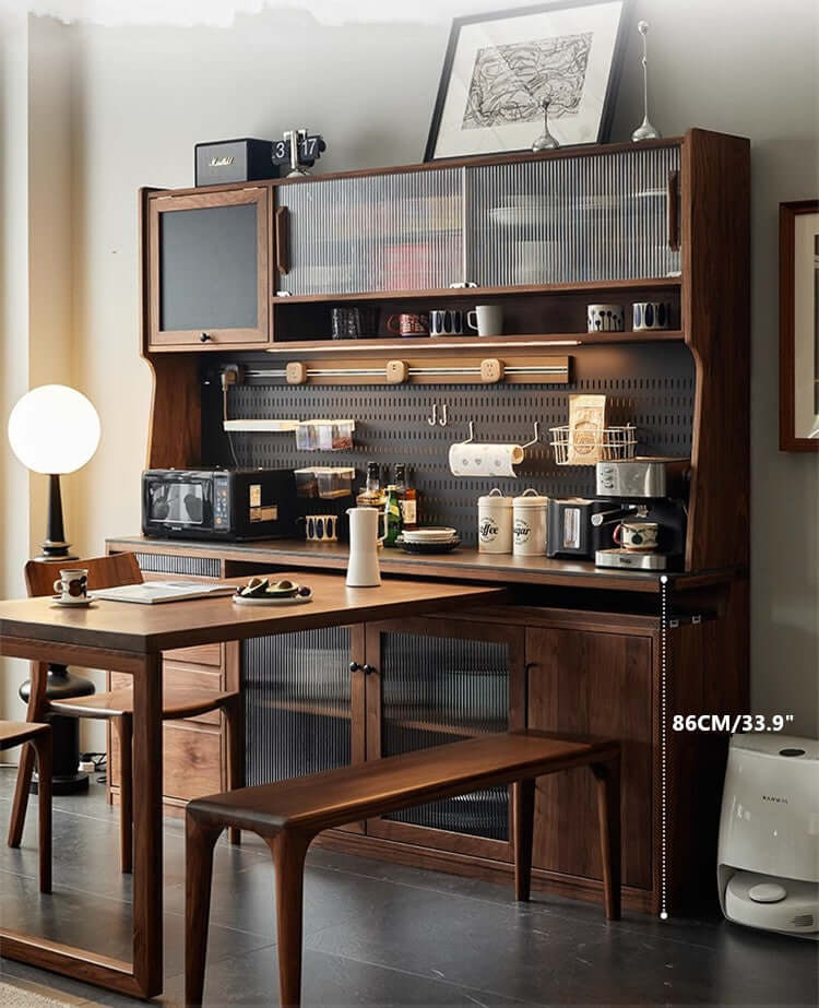Black Walnut Sideboard With Rotating Desk Feature