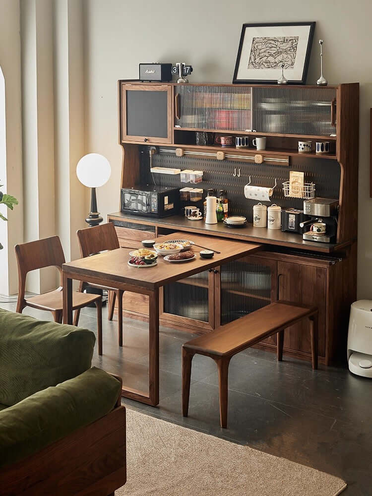 Black Walnut Sideboard With Rotating Desk Feature