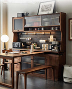 Black Walnut Sideboard With Rotating Desk Feature
