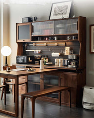 Black Walnut Sideboard With Rotating Desk Feature