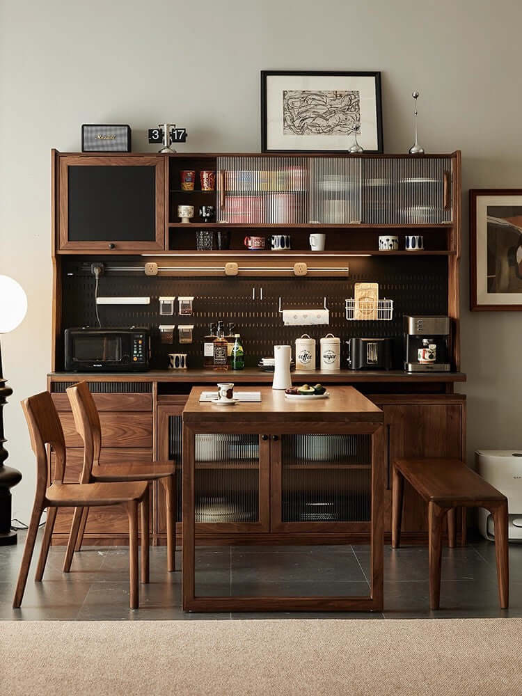 Black Walnut Sideboard With Rotating Desk Feature Main Product Image Image principale du produit