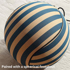 Single sofa lazy couch with blue and yellow striped ice silk fabric for creative comfort