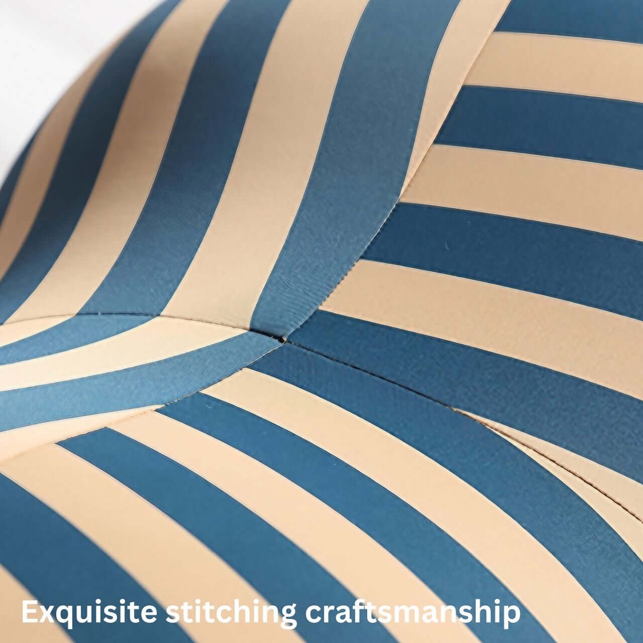 Single sofa lazy couch with blue and yellow striped ice silk fabric for creative comfort