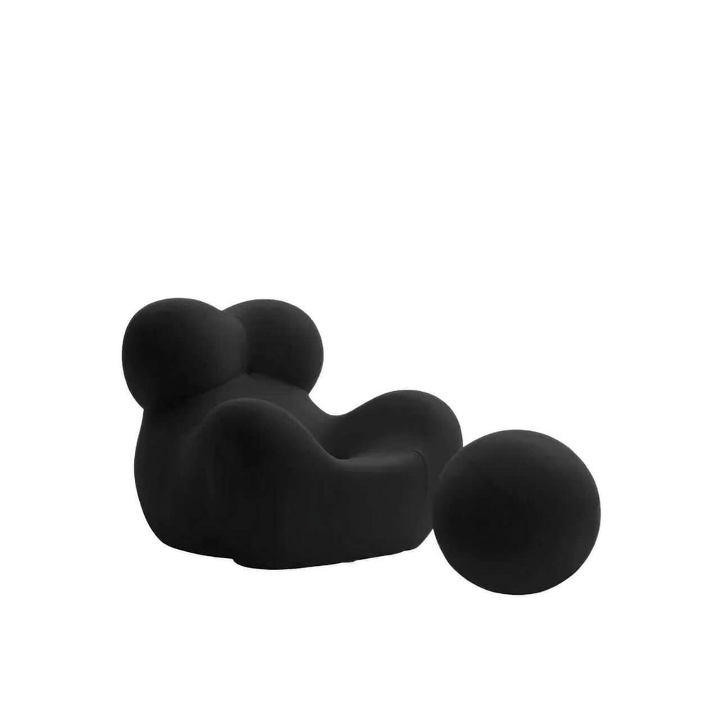 Single sofa lazy couch with blue and yellow striped ice silk fabric for creative comfort