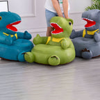 Blue Faux Leather Club Sofa with Animal Design for Kids