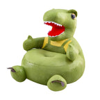 Blue Faux Leather Club Sofa with Animal Design for Kids