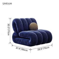 Blue Frosted Velvet Creative Lazy Sofa Single Leisure Chair