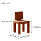 Blue matte velvet poker chair with creative artistic shape for leisure seating dimensions