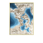 Blue River Mother of Pearl Wall Art Series, Hand Layered Texture