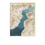 Blue River Mother of Pearl Wall Art Series, Hand Layered Texture