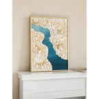 Blue River Mother of Pearl Wall Art Series, Hand Layered Texture