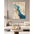 Blue River Mother of Pearl Wall Art Series, Hand Layered Texture