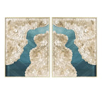 Blue River Mother of Pearl Wall Art Series, Hand Layered Texture