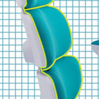 Blue Upholstered Chair with Adjustable Height and Flip-Up Arms