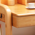 Blue Wooden Kids Writing Desk with Hutch, Drawers and Open Shelving