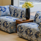 Bluebell Floral Sofa Series With Woven Jacquard Upholstery and Modular Comfort