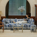 Bluebell Floral Sofa Series With Woven Jacquard Upholstery and Modular Comfort