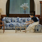 Bluebell Floral Sofa Series With Woven Jacquard Upholstery and Modular Comfort