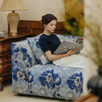 Bluebell Floral Sofa Series With Woven Jacquard Upholstery and Modular Comfort