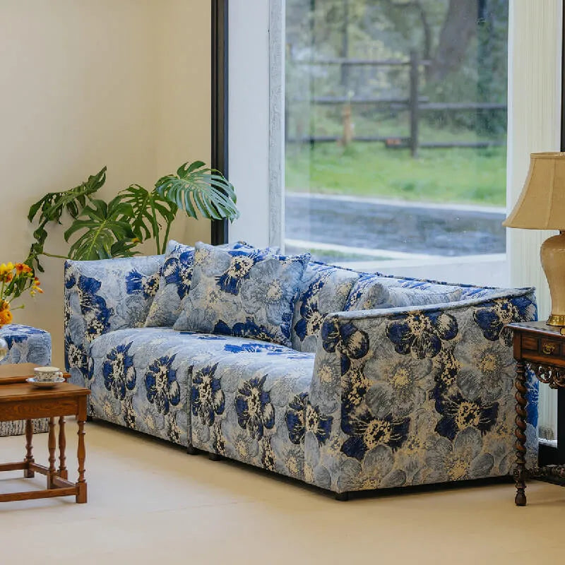 Bluebell Floral Sofa Series With Woven Jacquard Upholstery and Modular Comfort Main Product Image