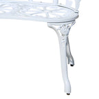 Bohemian Cast Iron Garden Bench with Floral Backrest & Rust-Resistant Finish