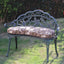 Bohemian Cast Iron Garden Bench with Floral Backrest & Rust-Resistant Finish