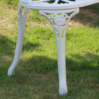 Bohemian Cast Iron Garden Bench with Floral Backrest & Rust-Resistant Finish