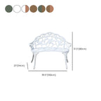 Bohemian Cast Iron Garden Bench with Floral Backrest & Rust-Resistant Finish Dimensions