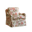 Botanical Upholstered Floral Accent Chair and Ottoman With Skirted Silhouette