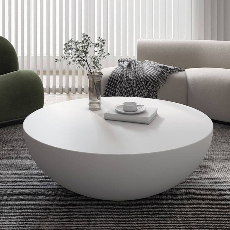 Bowl-Shaped Concrete Coffee Table with Rounded Silhouette and Minimalist Modern Design Main Product Image