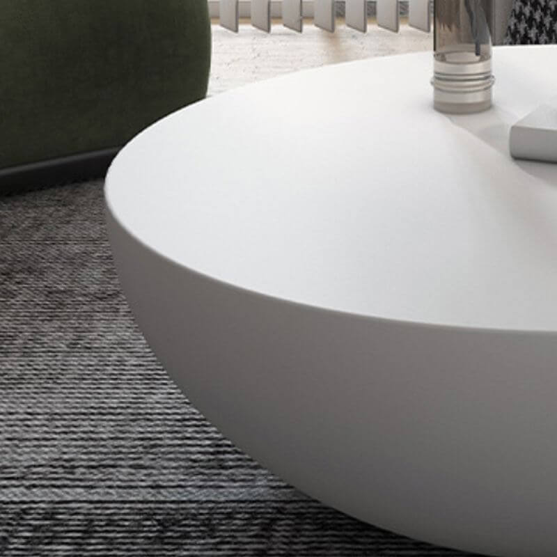 Bowl-Shaped Concrete Coffee Table with Rounded Silhouette and Minimalist Modern Design