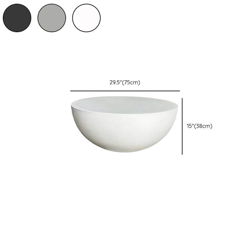 Bowl-Shaped Concrete Coffee Table with Rounded Silhouette and Minimalist Modern Design Dimensions
