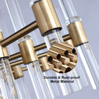 Brass Geometric Glass Pendant Light - Ambient Kitchen Island Fixture